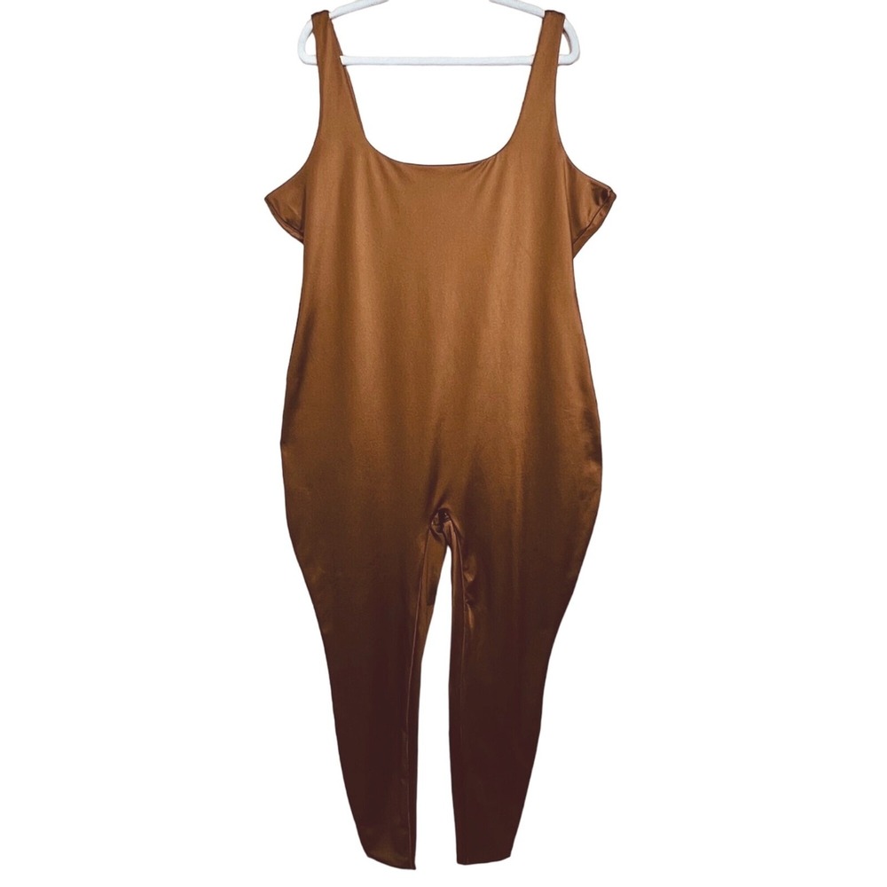 SKIMS All-In-One‎ Shine Square Neck Jumpsuit Caramel 4X - Picture 2 of 10
